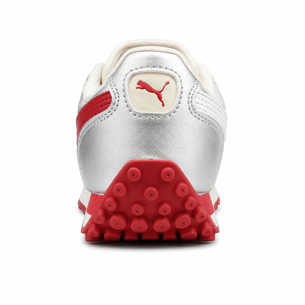 Puma Easy Rider Vintage crema vermelho prateado detalle talón