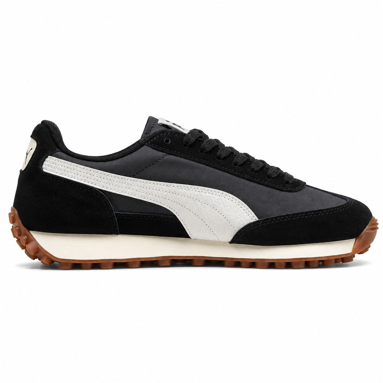 Puma Easy Rider Vintage preto branco ante lateral derecha