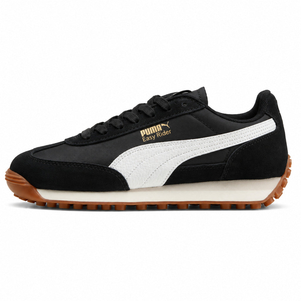 Puma Easy Rider Vintage preto branco ante lateral izquierda
