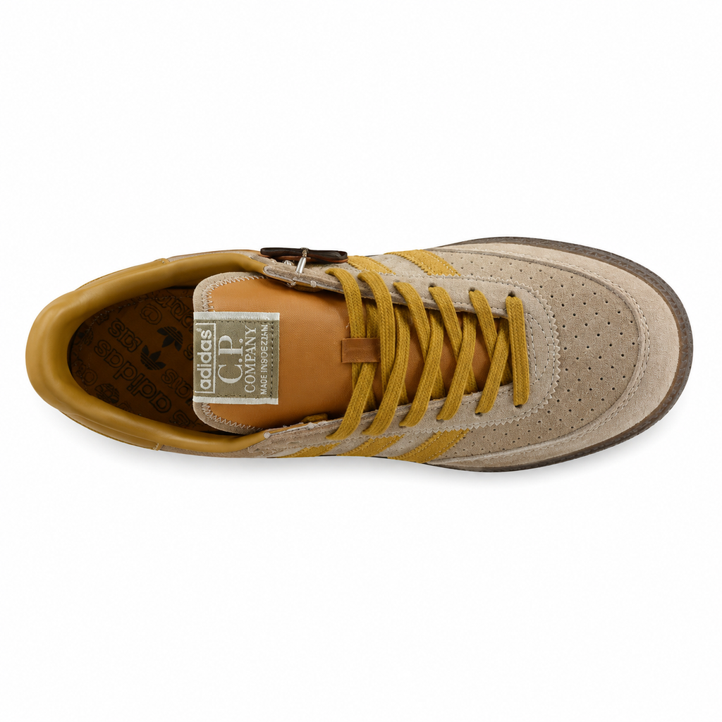 Adidas x CP Company Wimberly SPZL vista superior castanho amarelo
